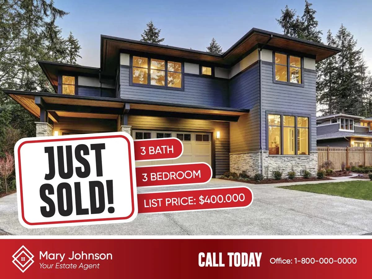 Just Sold real estate postcard