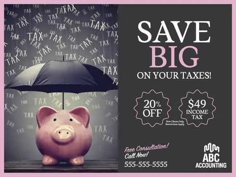 Accounting & Tax postcard design ACC-1