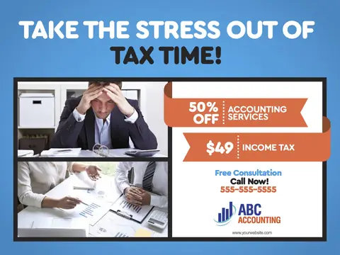 Accounting & Tax postcard design ACC-2