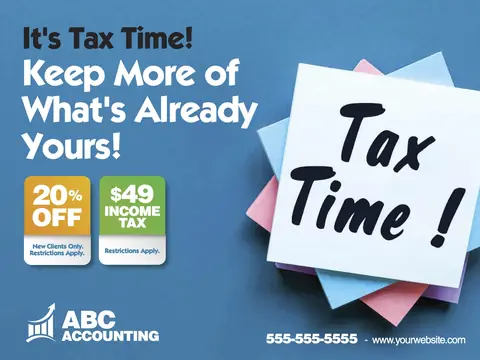 Accounting & Tax postcard design ACC-3