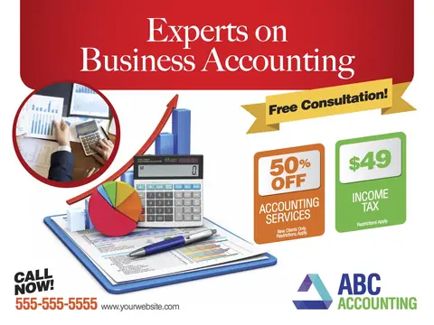 Accounting & Tax postcard design ACC-4