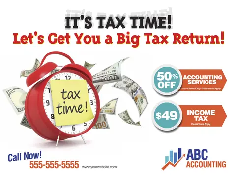 Accounting & Tax postcard design ACC-5