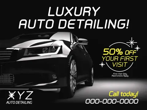 Auto Detailing postcard design AUD-2