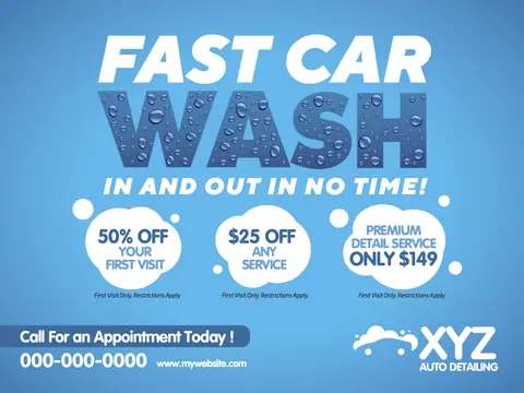 Auto Detailing postcard design AUD-3