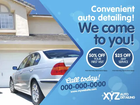 Auto Detailing postcard design AUD-4