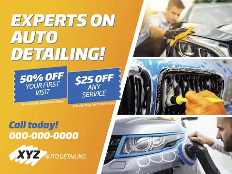 Auto Detailing postcard design AUD-5