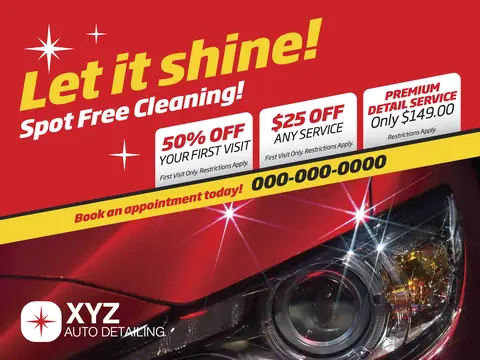 Auto Detailing postcard design AUD-6