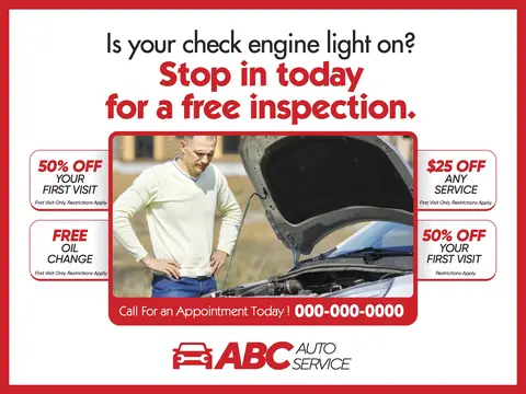 Auto Repair postcard design AUR-1