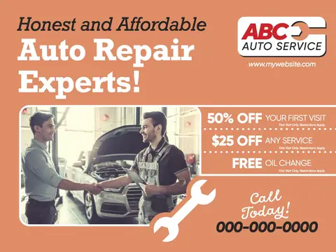 Auto Repair postcard design AUR-2