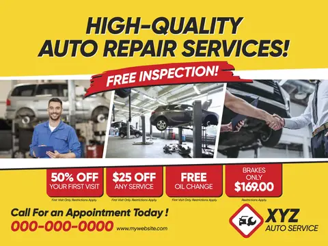 Auto Repair postcard design AUR-3