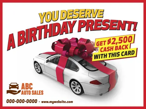 Auto Sales postcard design AUS-1