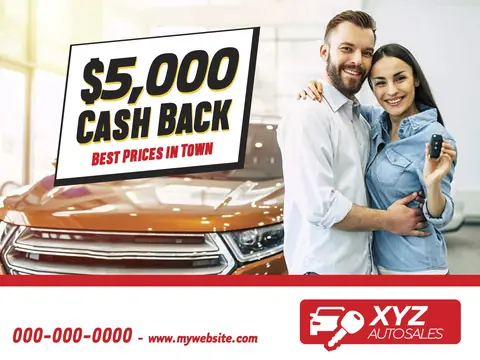 Auto Sales postcard design AUS-3
