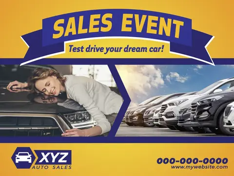 Auto Sales postcard design AUS-4