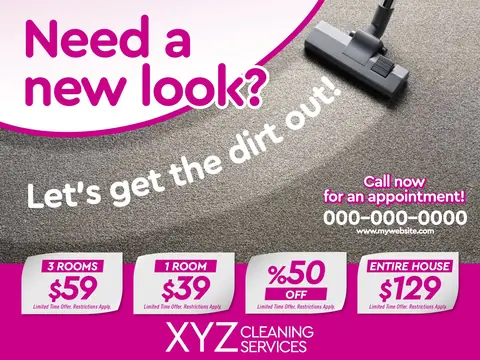Carpet Cleaning postcard design CCL-3