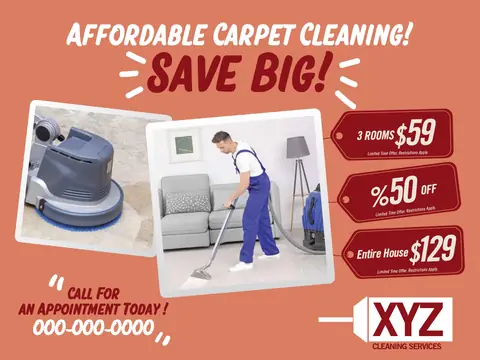 Carpet Cleaning postcard design CCL-5
