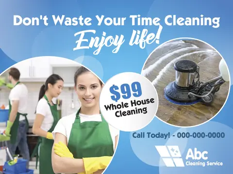 House Cleaning postcard design CLE-1