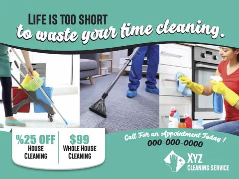 House Cleaning postcard design CLE-5