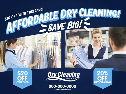 Dry Cleaning postcard design DRY-1