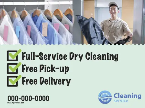 Dry Cleaning postcard design DRY-4