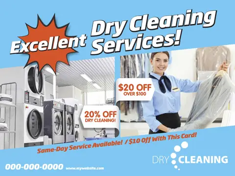 Dry Cleaning postcard design DRY-5
