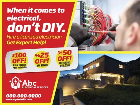 Electricians postcard design ELC-1