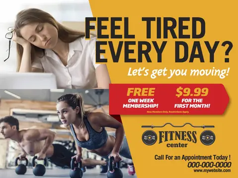 Fitness & Gyms postcard design FIT-2