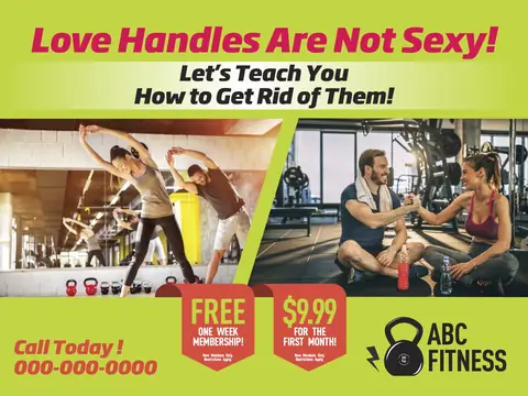 Fitness & Gyms postcard design FIT-3