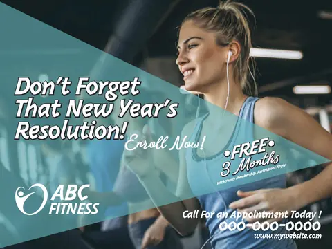 Fitness & Gyms postcard design FIT-5