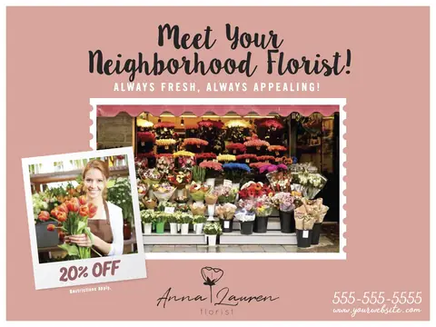 Florists postcard design FLO-6