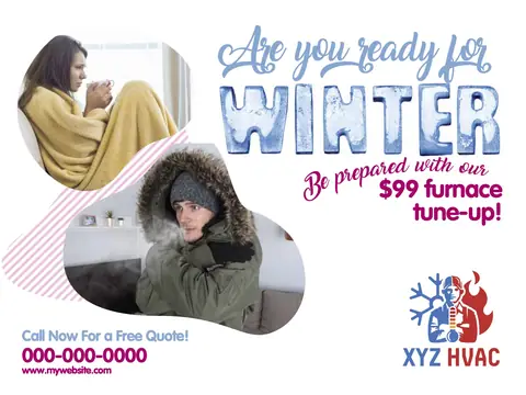 Heating & Air postcard design HVAC-1