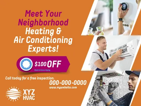 Heating & Air postcard design HVAC-4