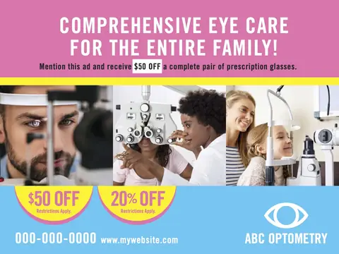 Optometry postcard design OPT-1