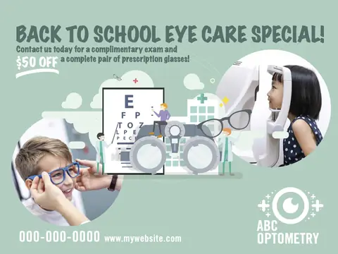 Optometry postcard design OPT-4