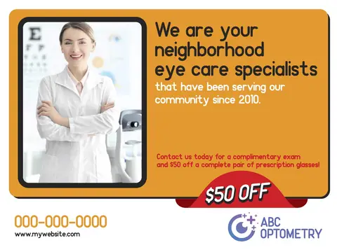 Optometry postcard design OPT-5