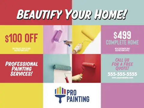 Painting Contractors postcard design PAC-2