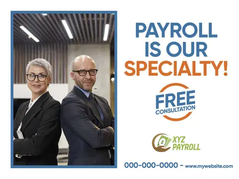 Payroll Services postcard design PAY-3