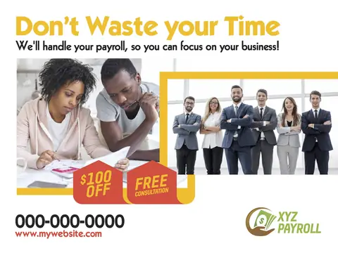 Payroll Services postcard design PAY-4