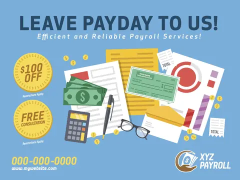 Payroll Services postcard design PAY-5