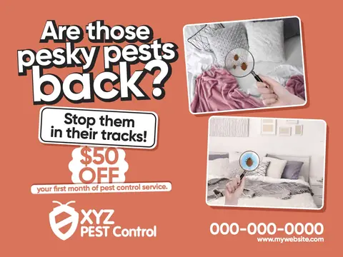 Pest Control postcard design PST-2