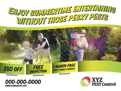 Pest Control postcard design PST-7