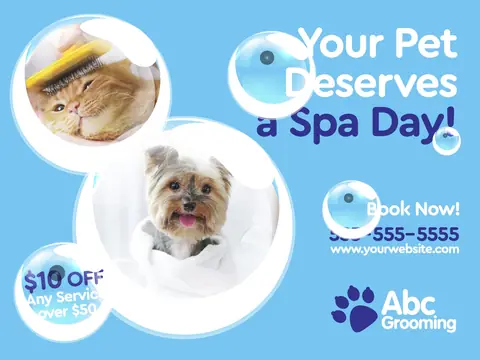Pet Grooming postcard design GRO-1