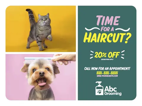 Pet Grooming postcard design GRO-2