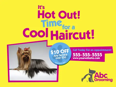 Pet Grooming postcard design GRO-3