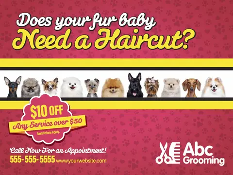 Pet Grooming postcard design GRO-4