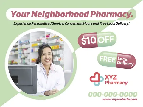 Pharmacy postcard design PHA-2