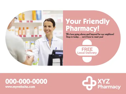 Pharmacy postcard design PHA-3
