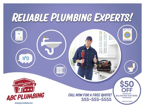 Plumbing postcard design PLU-1