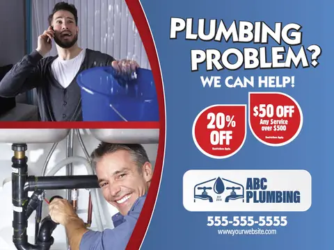 Plumbing postcard design PLU-2