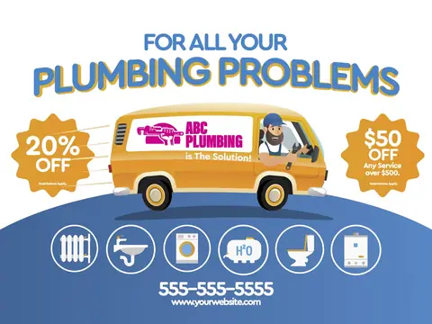 Plumbing postcard design PLU-4