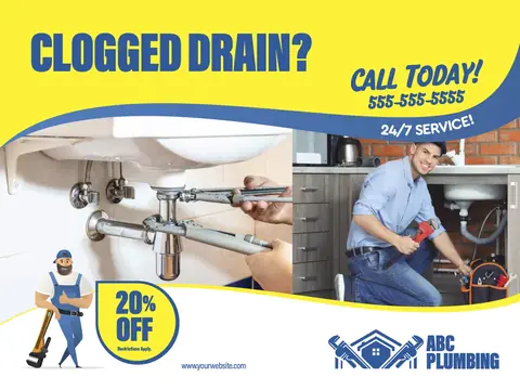 Plumbing postcard design PLU-5